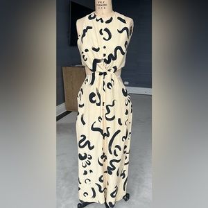 Alemais Brush Stroke Twist Silk and Linen Blend Dress AU 14 (US 10)